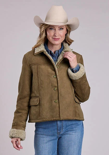 Stetson Court en Peau Lainée (Marron) - Blouson Femme en Daim