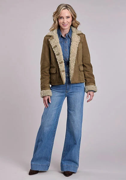 Stetson Court en Peau Lainée (Marron) - Blouson Femme en Daim