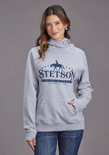 Sweat à capuche pour femme Stetson Rider Logo (Gris)