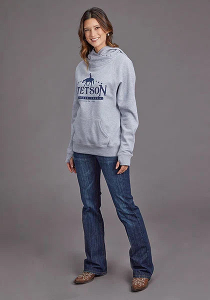 Sweat à capuche pour femme Stetson Rider Logo (Gris)
