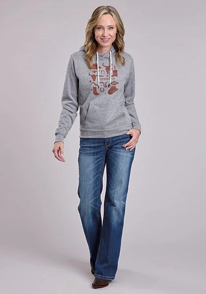 Stetson Imprimé Western (Gris) - Sweat à Capuche Femme