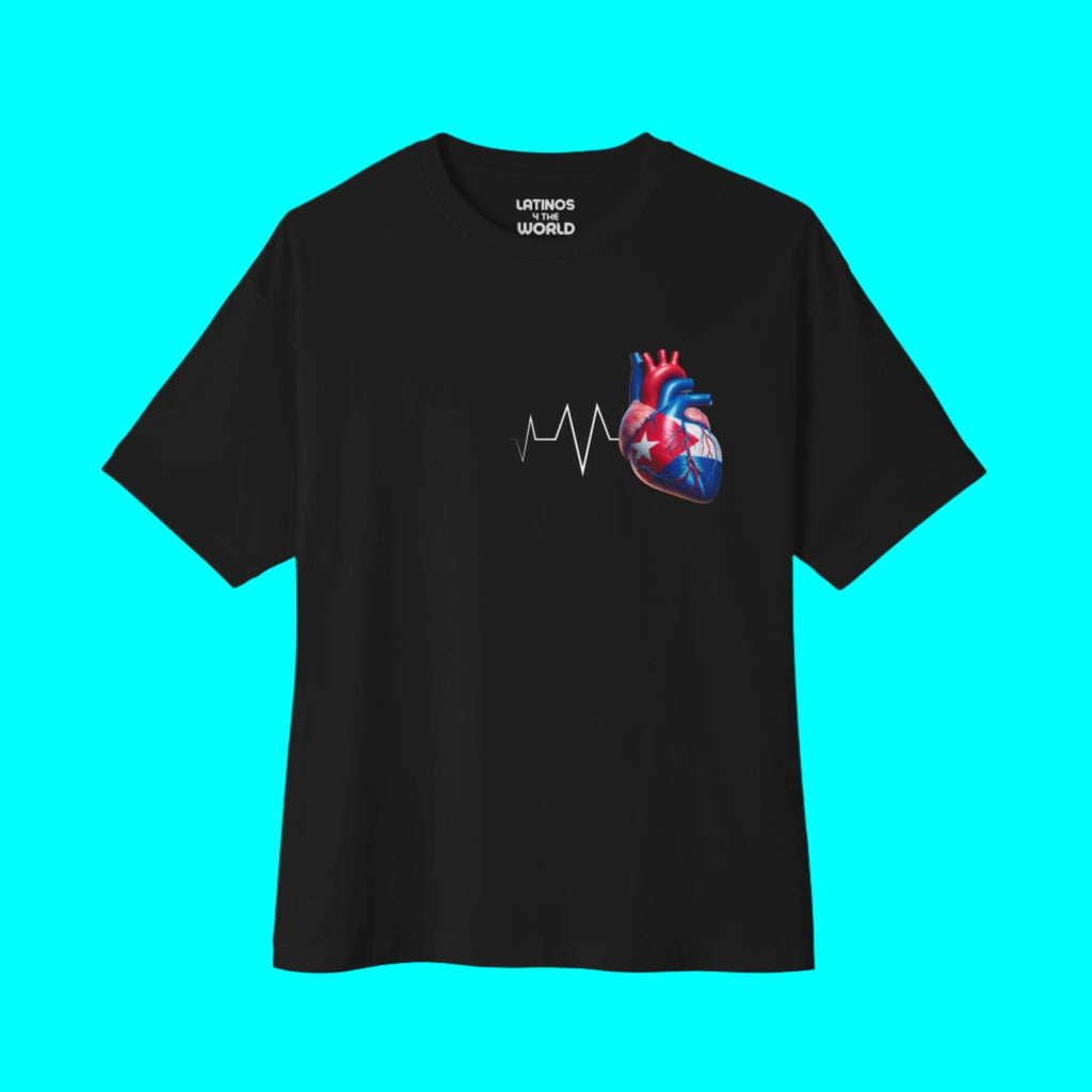 T-shirt CUBA Always In My Heart | Battement de cœur cubain Corazon | T-shirts drôles viraux Fierté latine