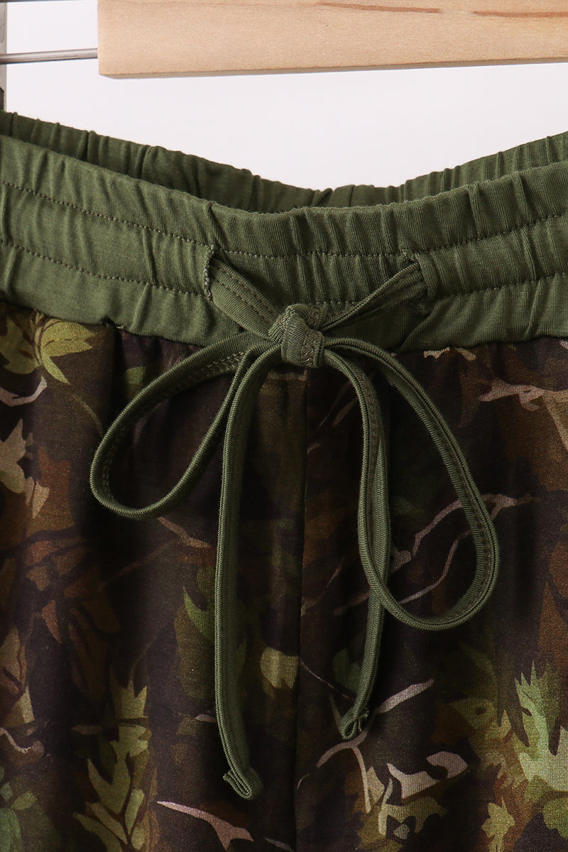 Pantalon papa camouflage feuille de forêt en bambou