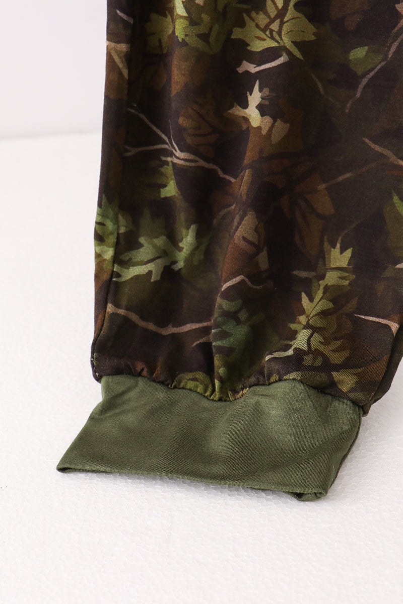 Pantalon papa camouflage feuille de forêt en bambou