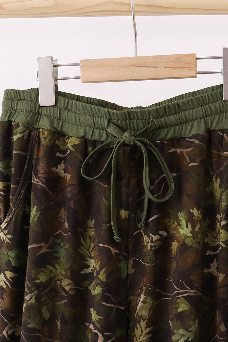 Pantalon papa camouflage feuille de forêt en bambou