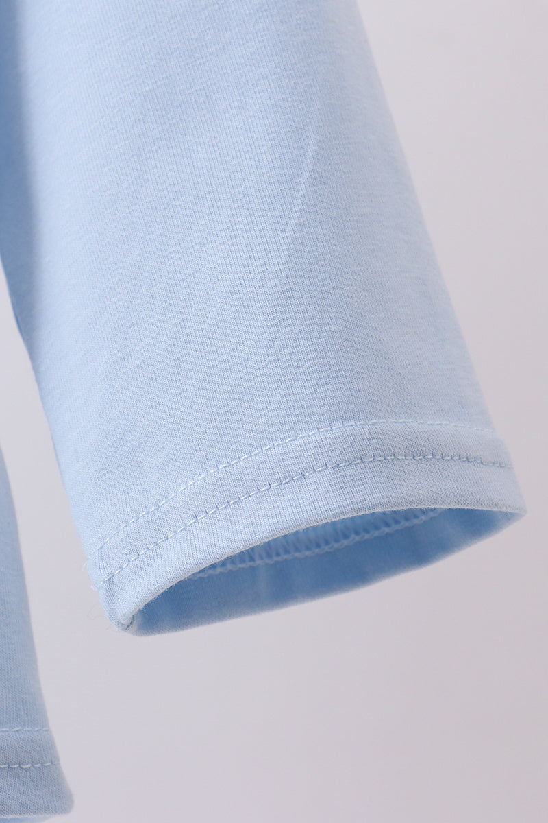 Haut brodé de chantier bleu