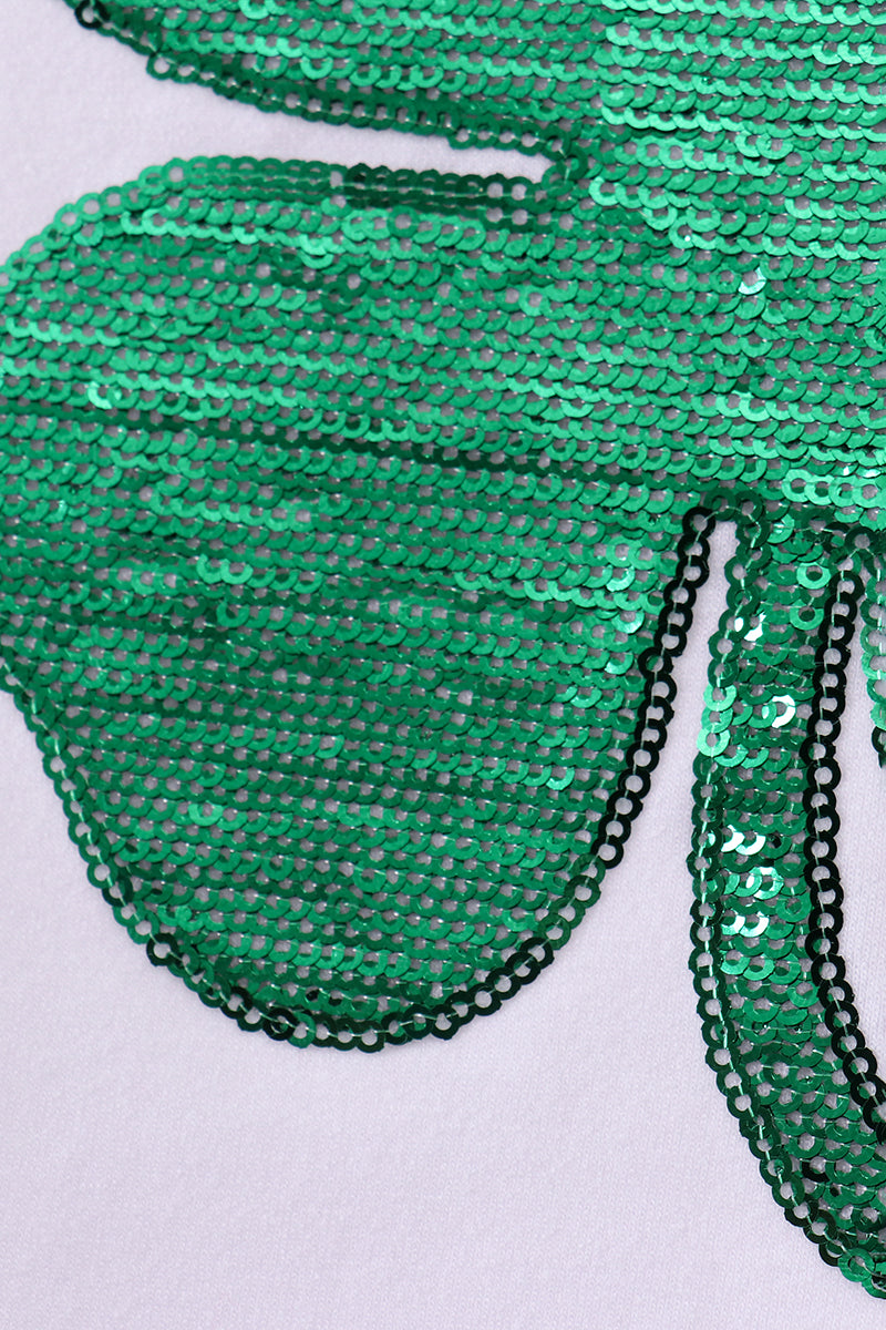 Haut rose à paillettes en forme de trèfle