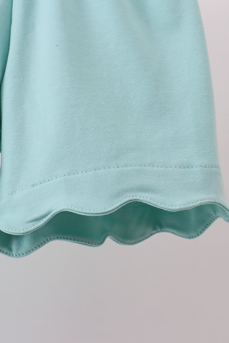 Ensemble short appliqué lapin vert
