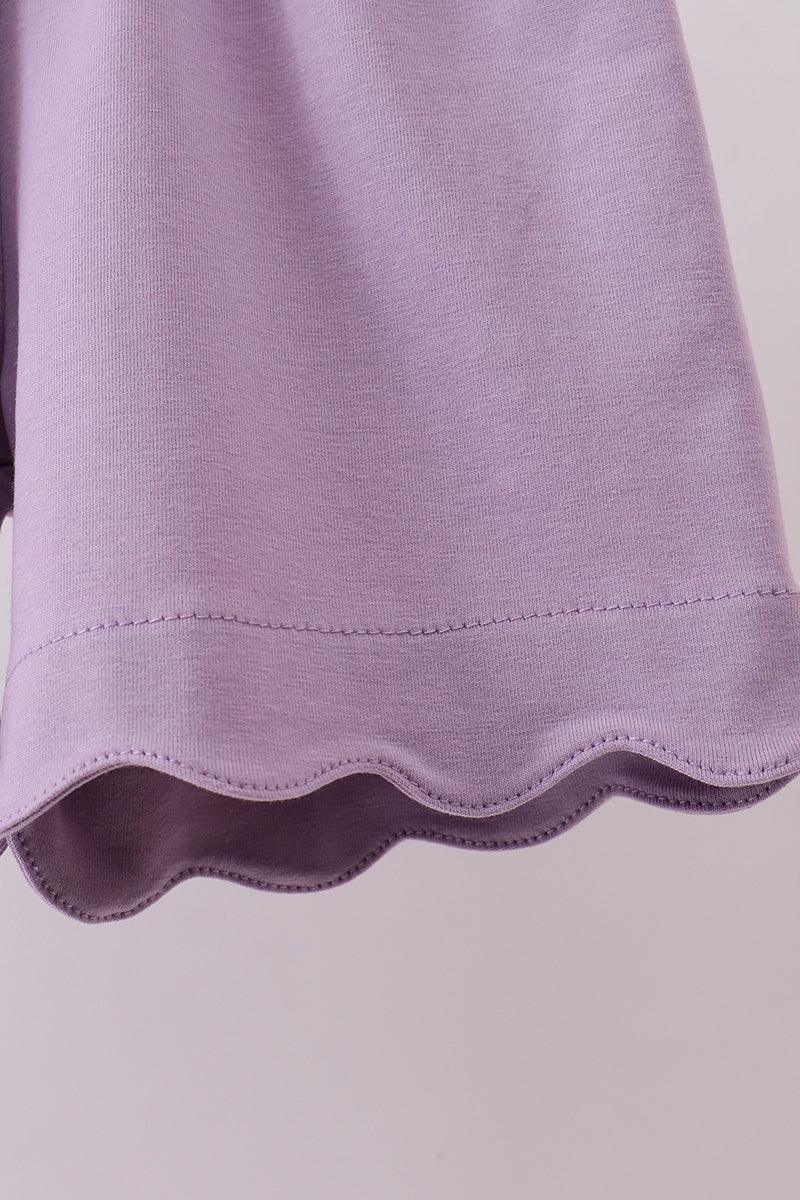 Ensemble short à volants avec applique lapin violet