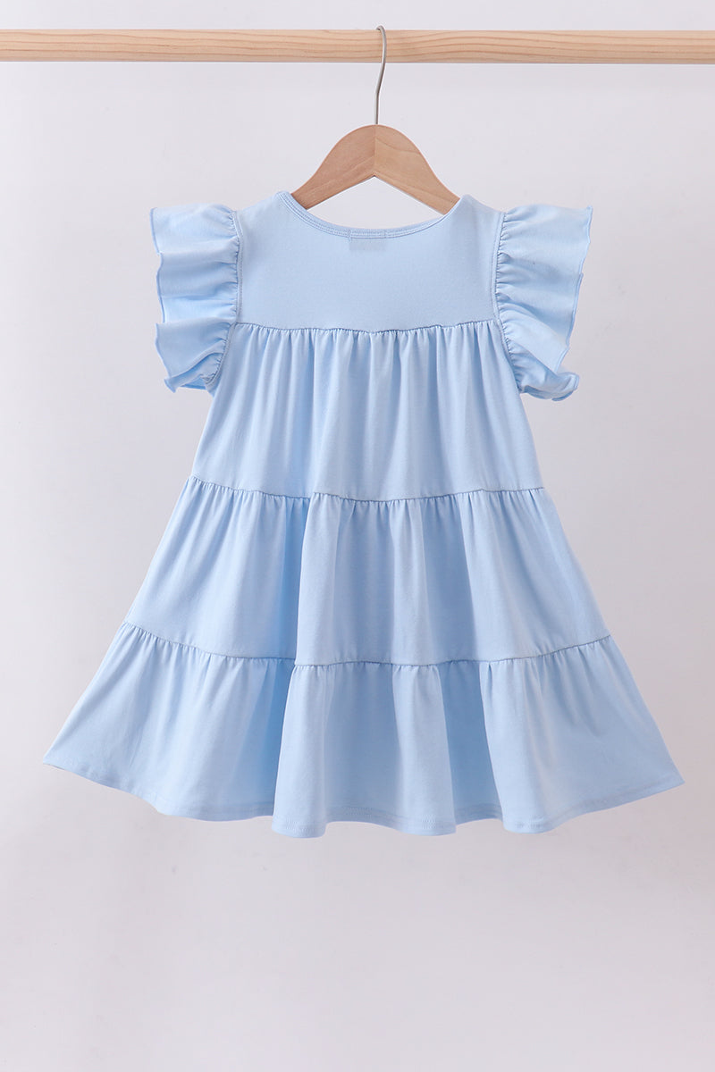Robe étagée à sequins et croix bleue
