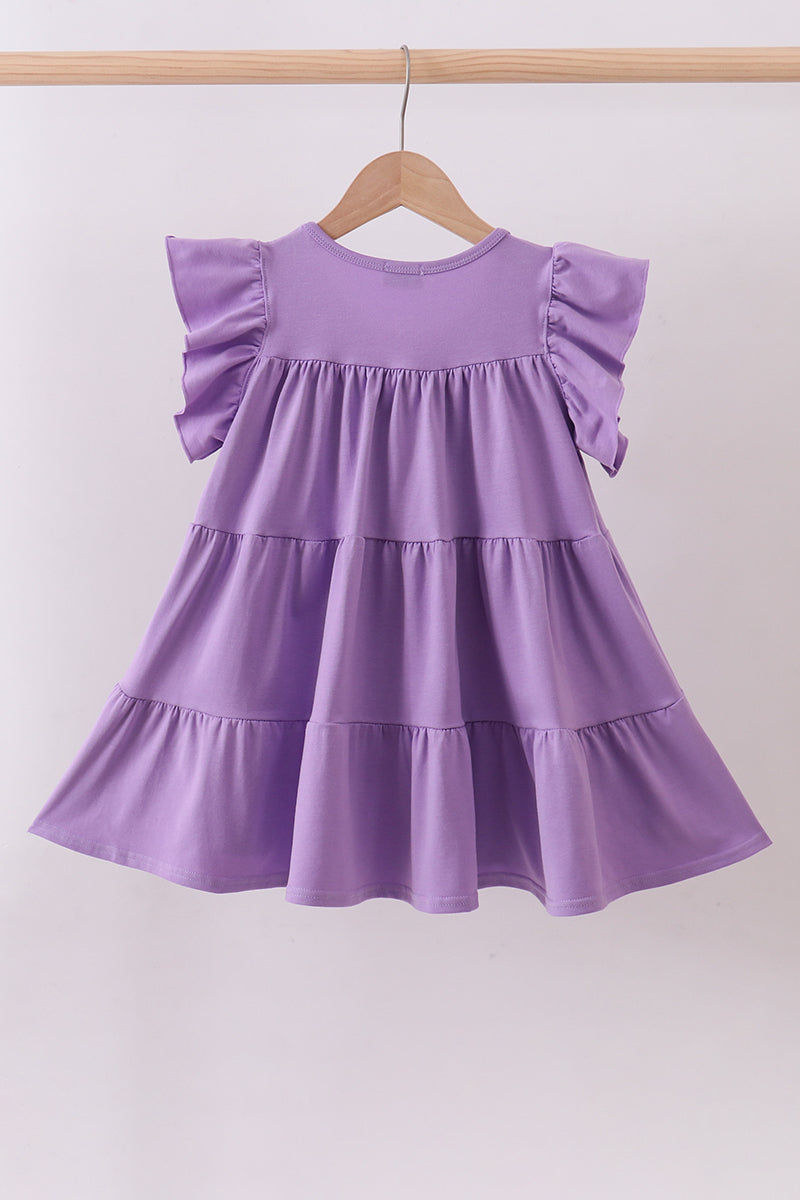 Robe étagée lavande à sequins en croix