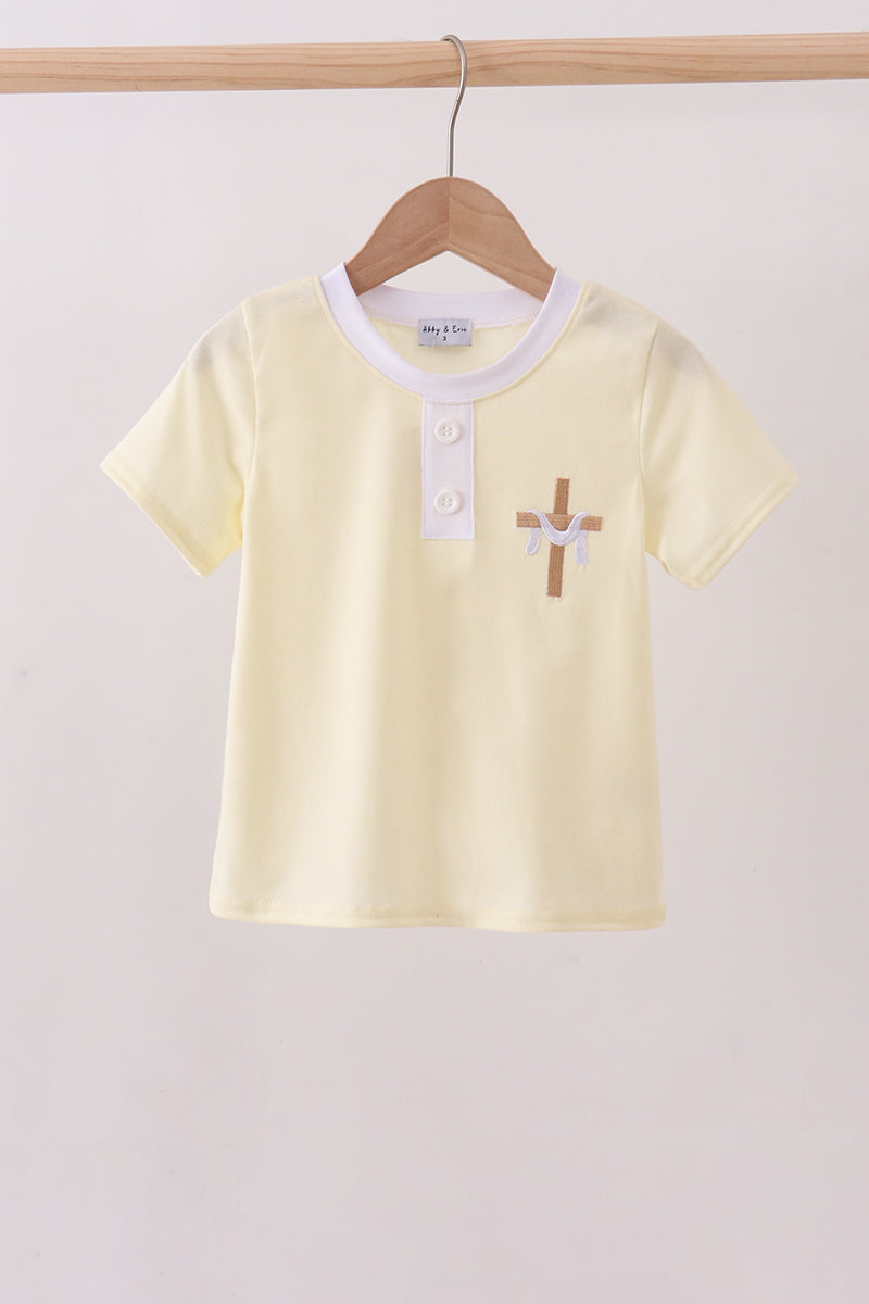 Haut brodé croix jaune