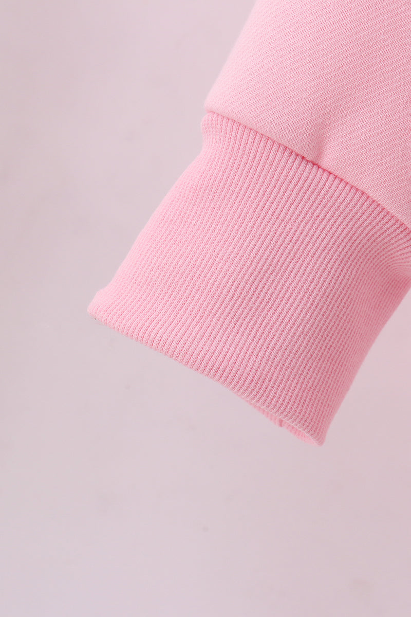 Sweatshirt molletonné réversible à sequins cœur rose amour sourire mère-fille