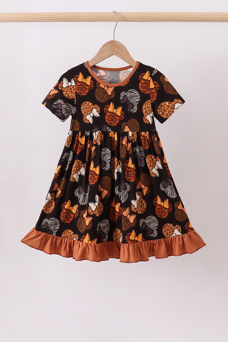 Robe en bambou de couleur marron
