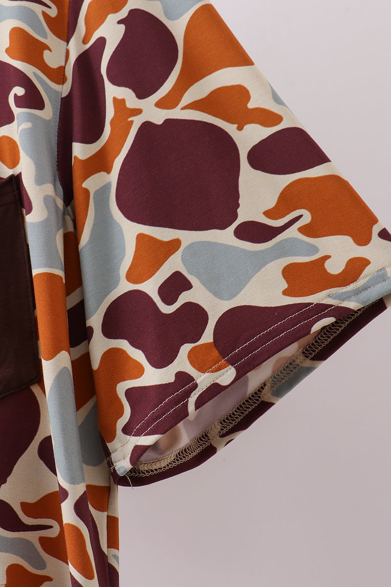 Robe de chambre en bambou à imprimé camouflage