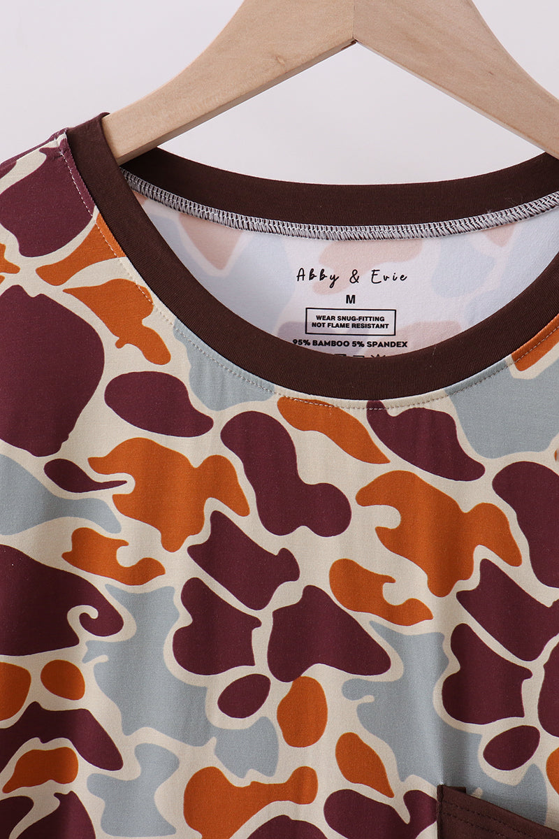 Robe de chambre en bambou à imprimé camouflage