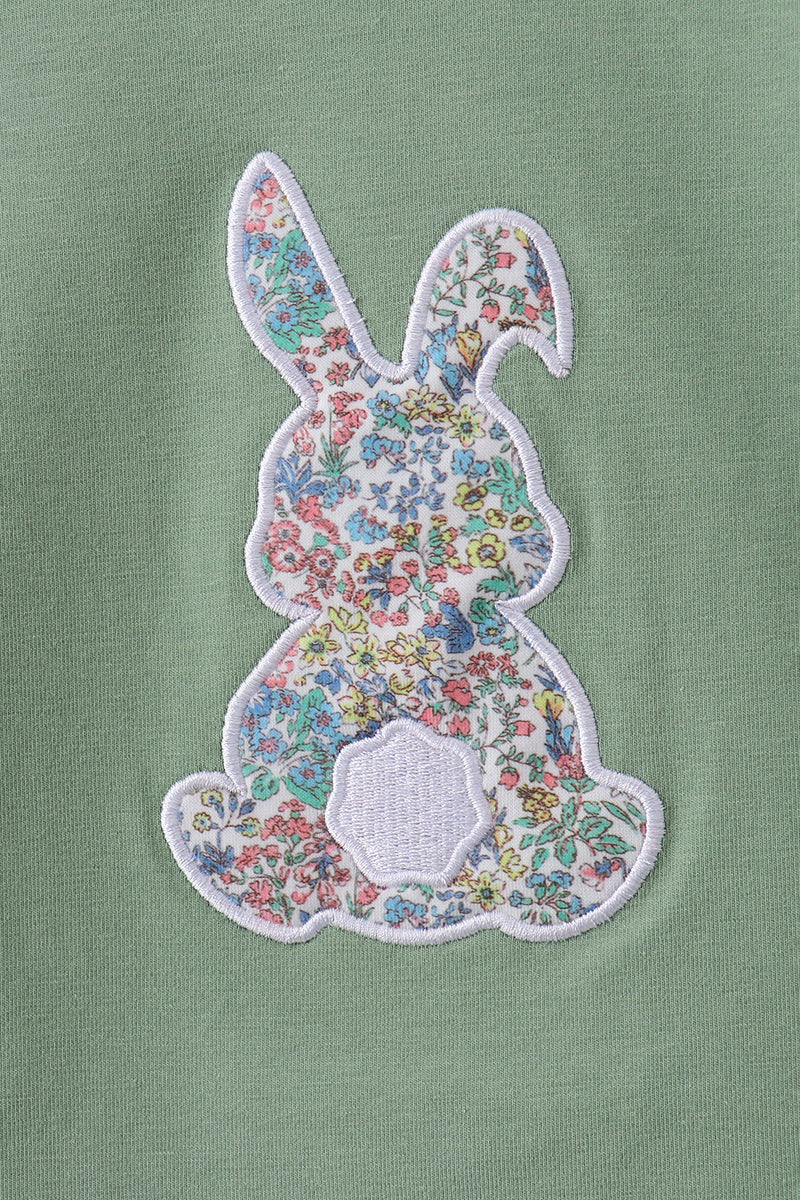 Ensemble bloomer avec applique lapin sauge
