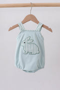 Barbotteuse en coton à appliqué lapin à rayures bleues