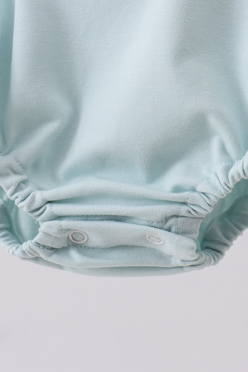 Barbotteuse en coton à appliqué lapin à rayures bleues