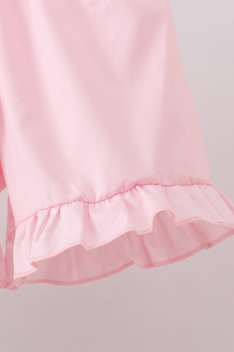 Ensemble short à volants mouton croix à pois suisses vert