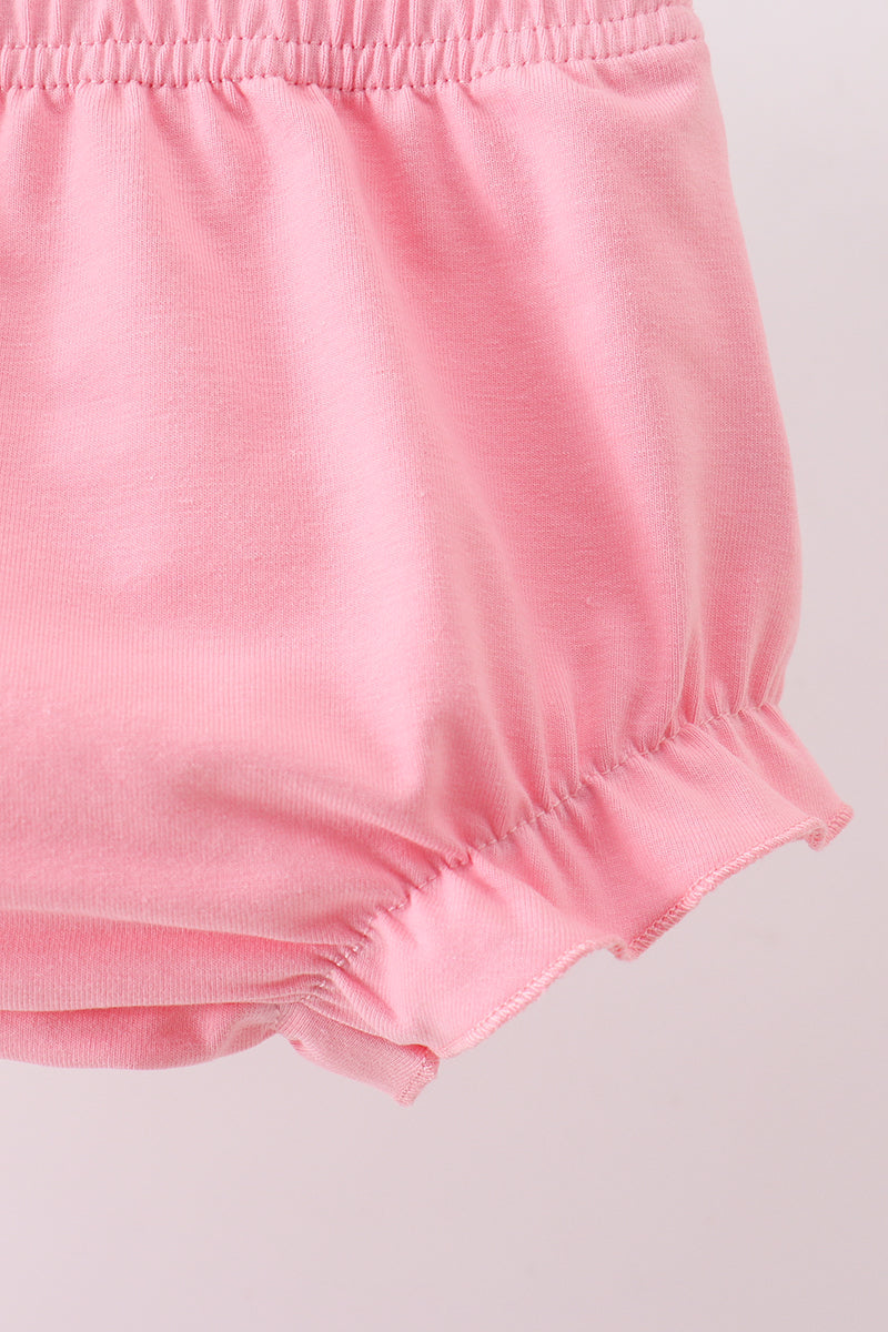 Ensemble bloomer rose à rayures et applications croisées