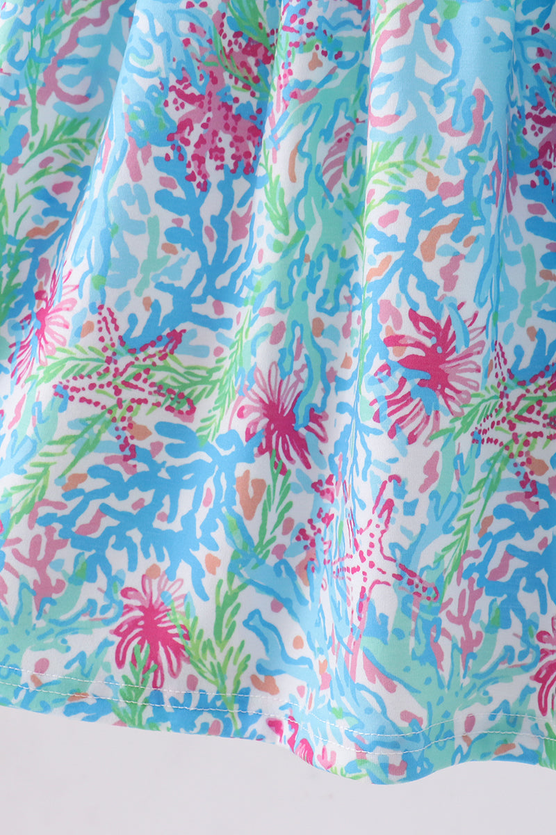 Robe à volants Mint island bloom