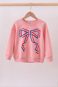 Sweat-shirt maman et moi nœud cousu main pêche