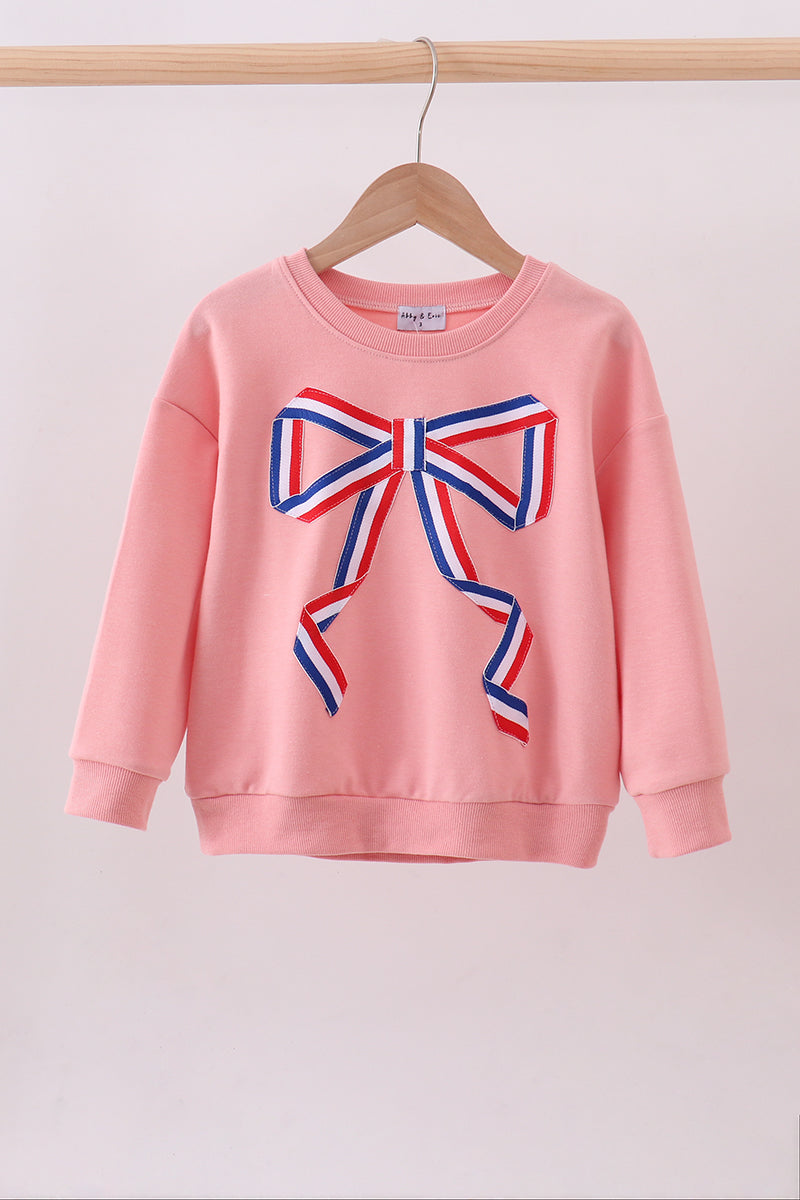 Sweat-shirt maman et moi nœud cousu main pêche