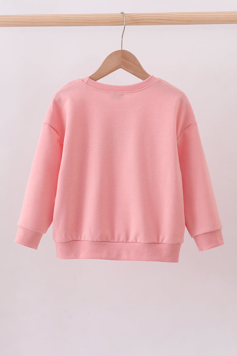 Sweat-shirt maman et moi nœud cousu main pêche