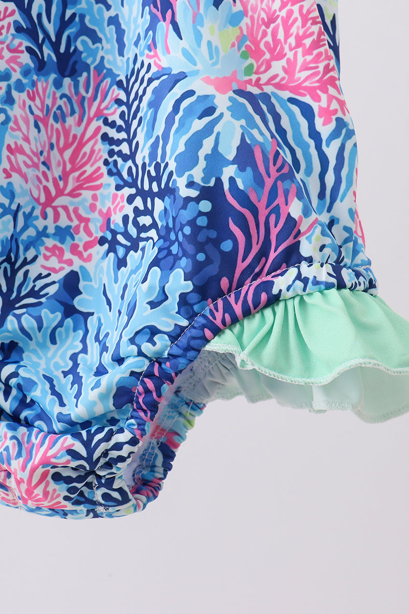 Maillot de bain imprimé créature marine bleue
