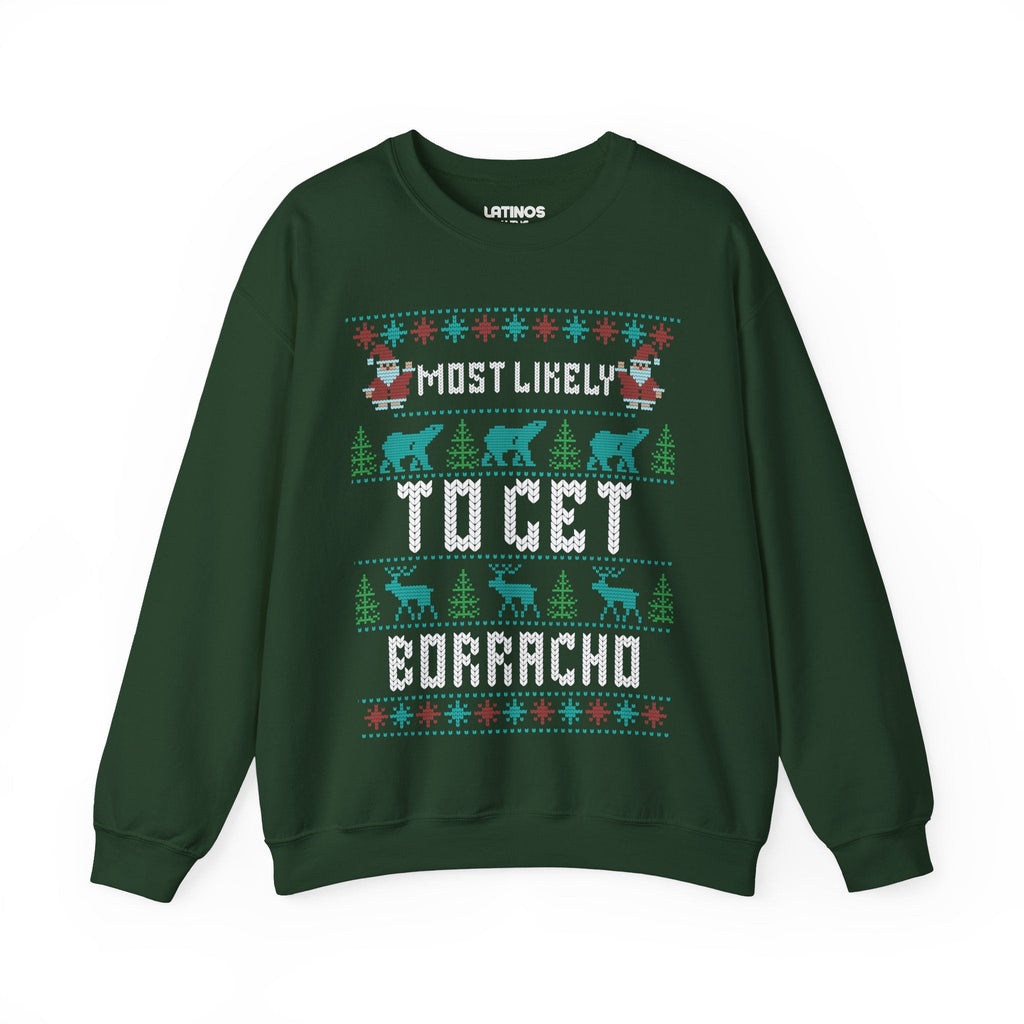 Pull de Noël moche « Most Likely To Get Borracho » | Latino | 3 couleurs