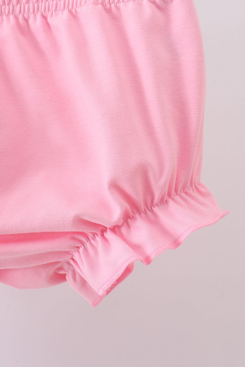 Ensemble bloomer à smocks et volants blanc