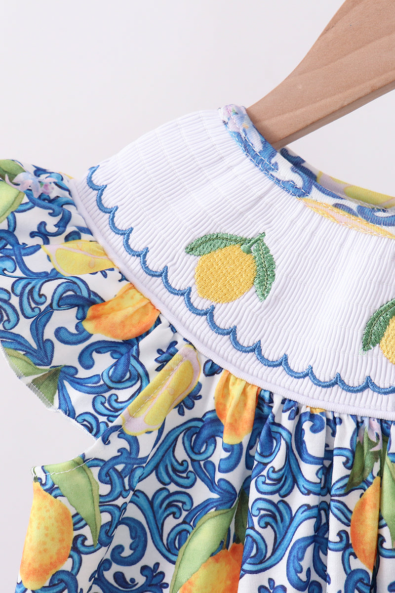 Ensemble short volanté smocké citron