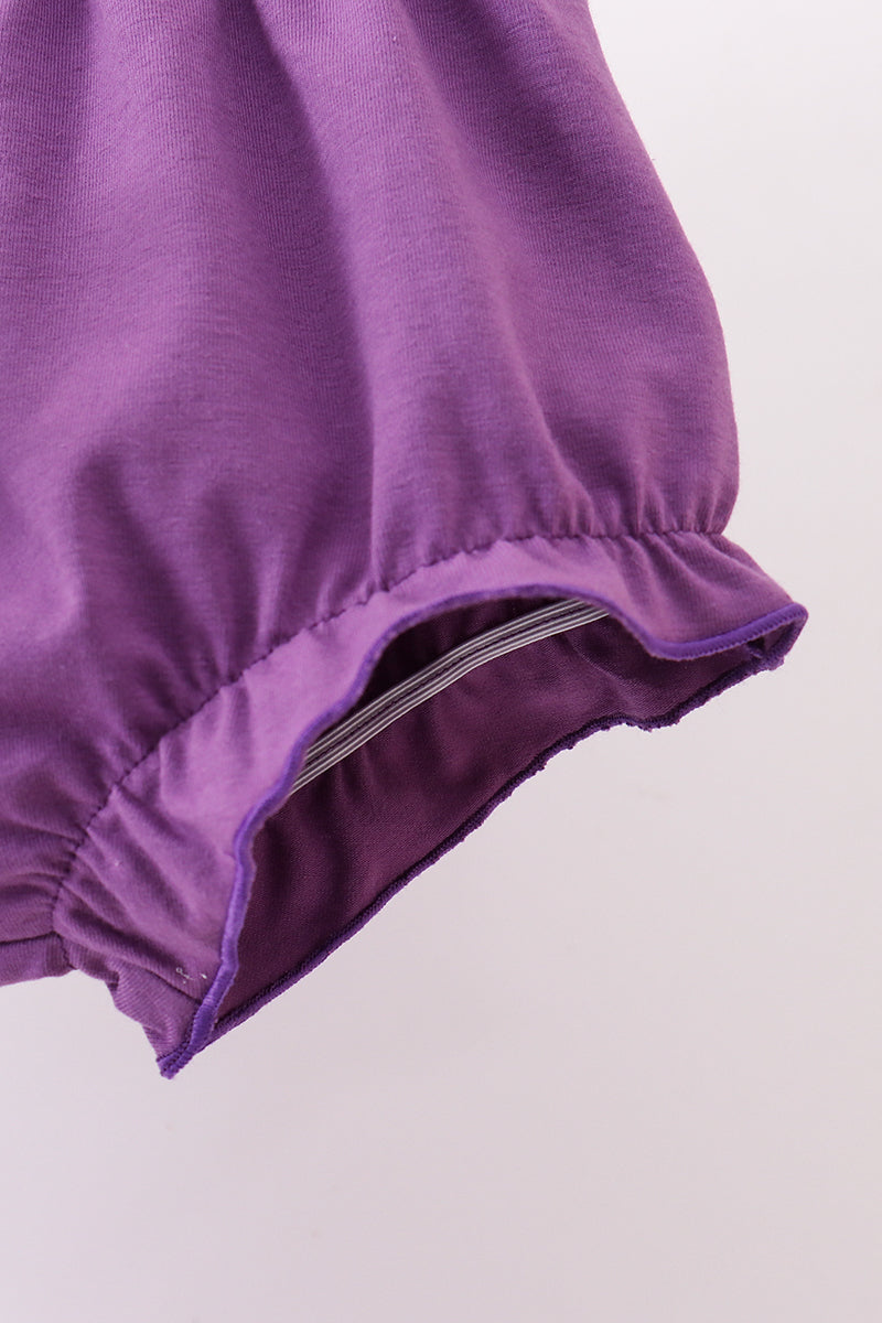Ensemble bloomer lavande à smocks floraux et volants