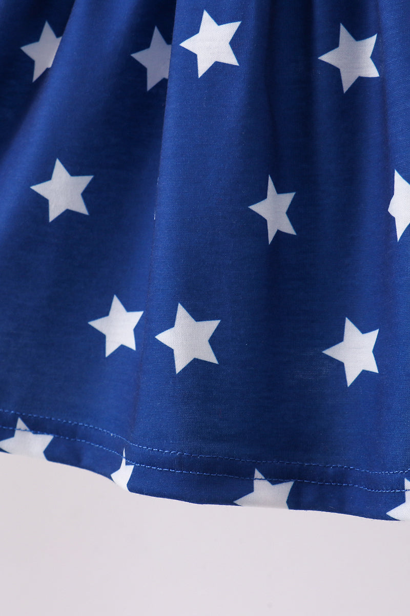 Ensemble short à volants smocké étoile bleue