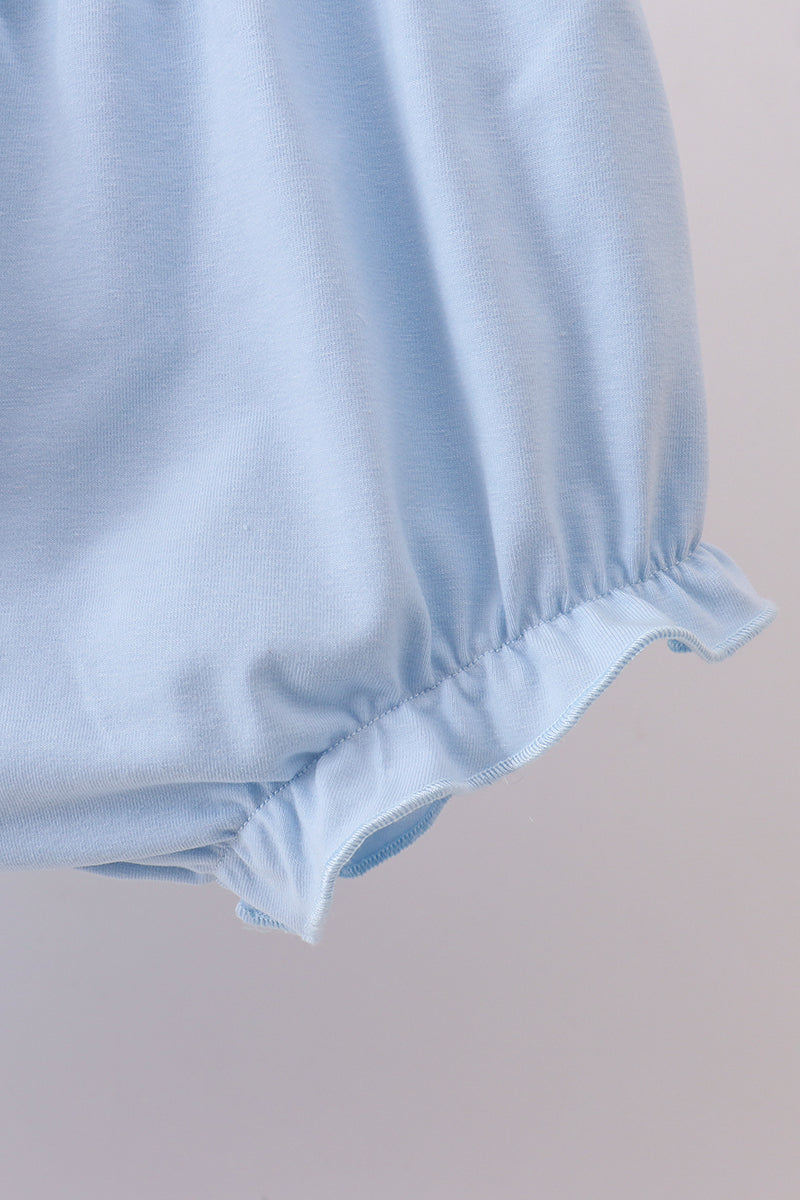 Ensemble barboteuse à smocks et volants, drapeau bleu