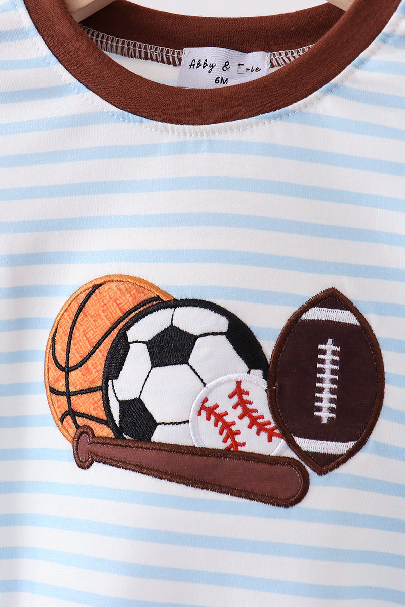 Bulle de sport à rayures appliquées bleues