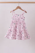 Robe étagée imprimée de golf rose