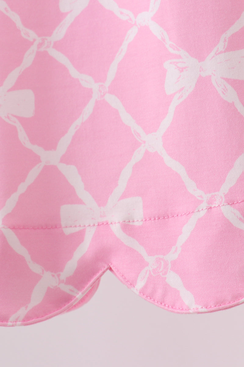 Ensemble barboteuse à nœud rose