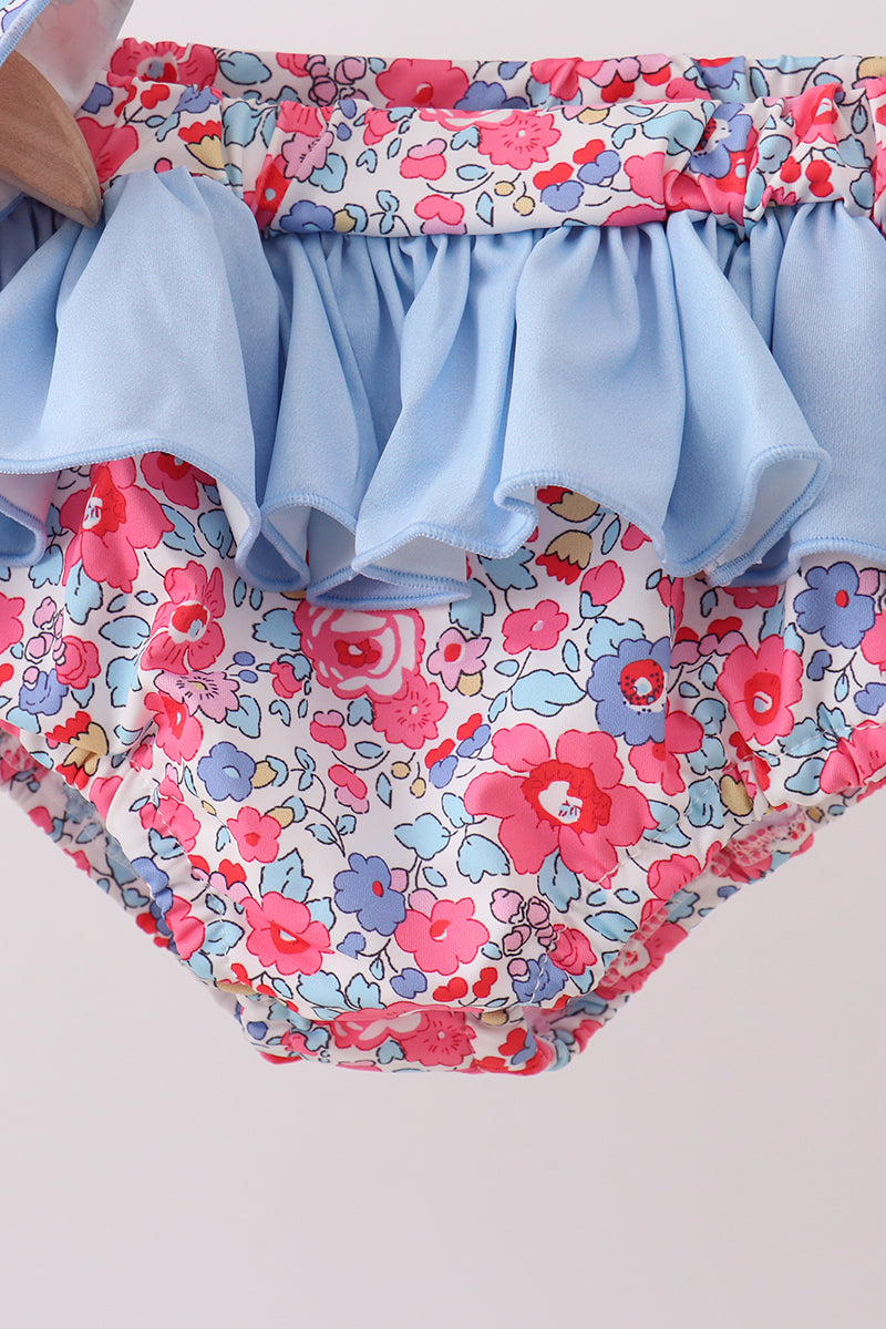 Ensemble de bain UPF fleuri rose