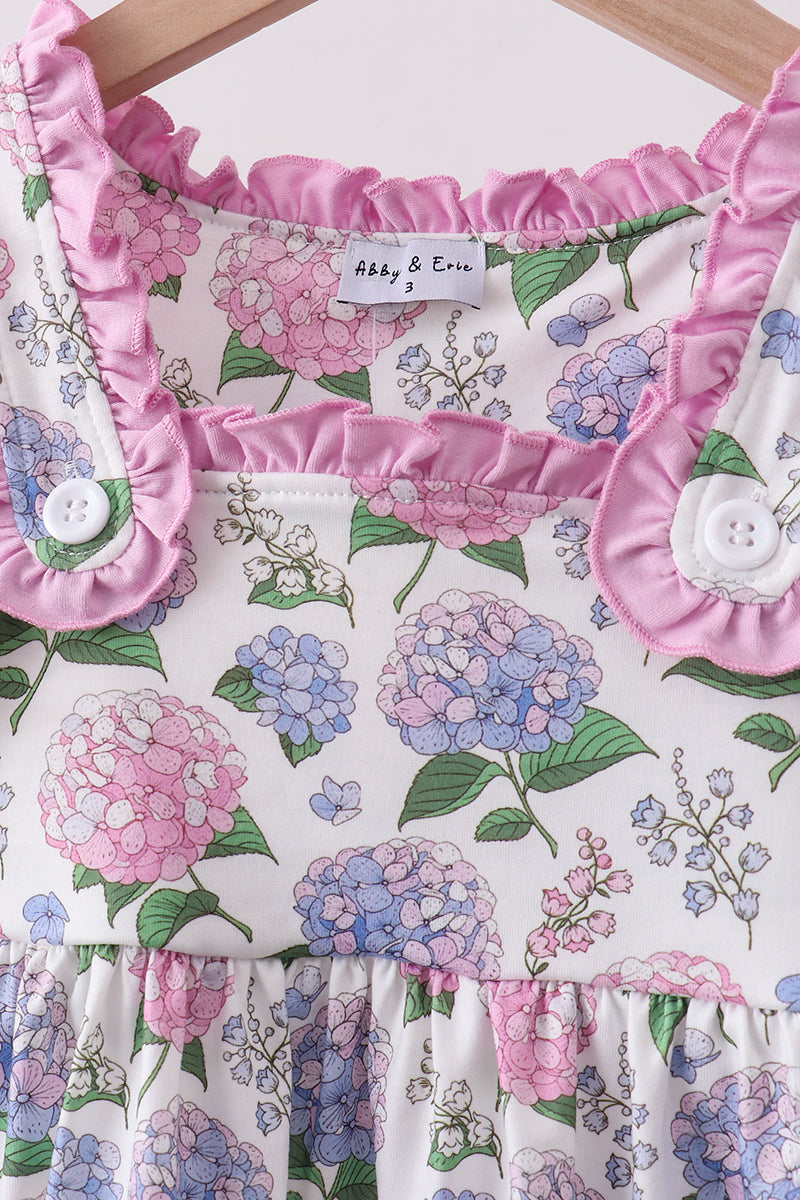 Ensemble fleuri hortensia mauve