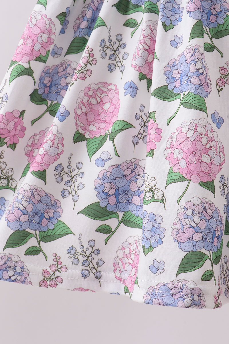 Ensemble fleuri hortensia mauve