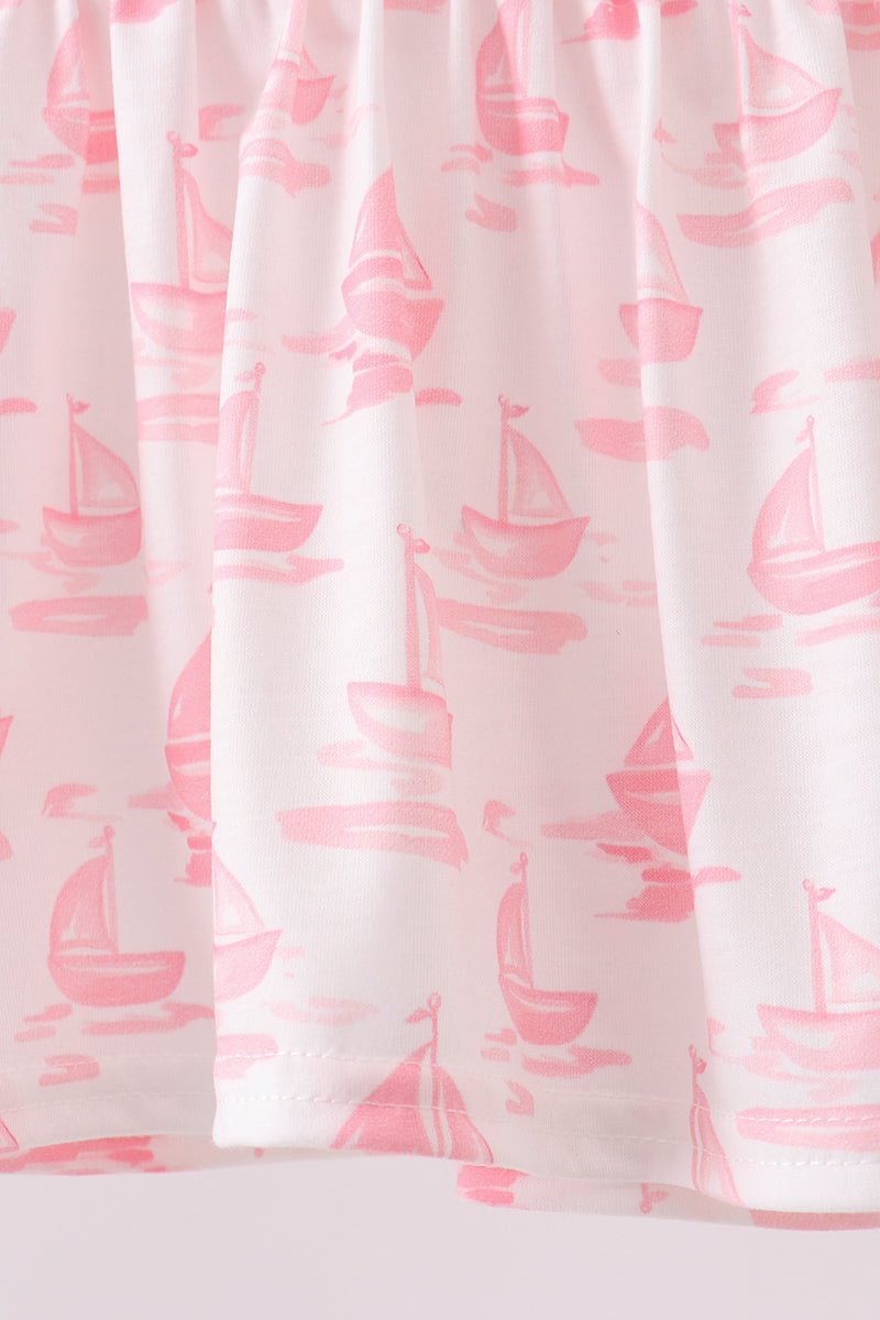 Ensemble bloomer brodé voilier rose