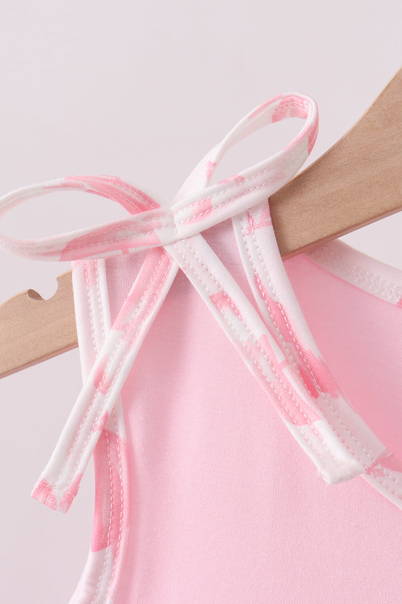 Ensemble brodé Voilier rose