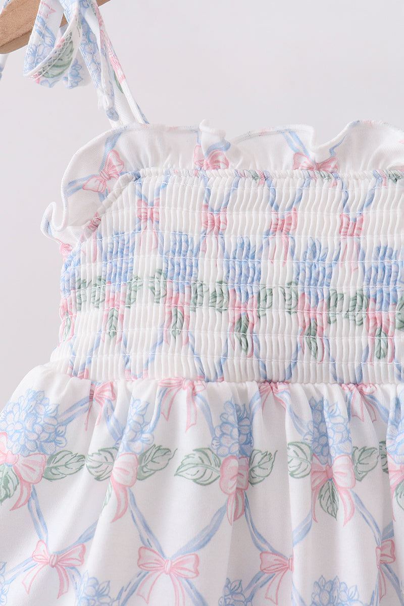 Ensemble cache-couche imprimé floral bleu