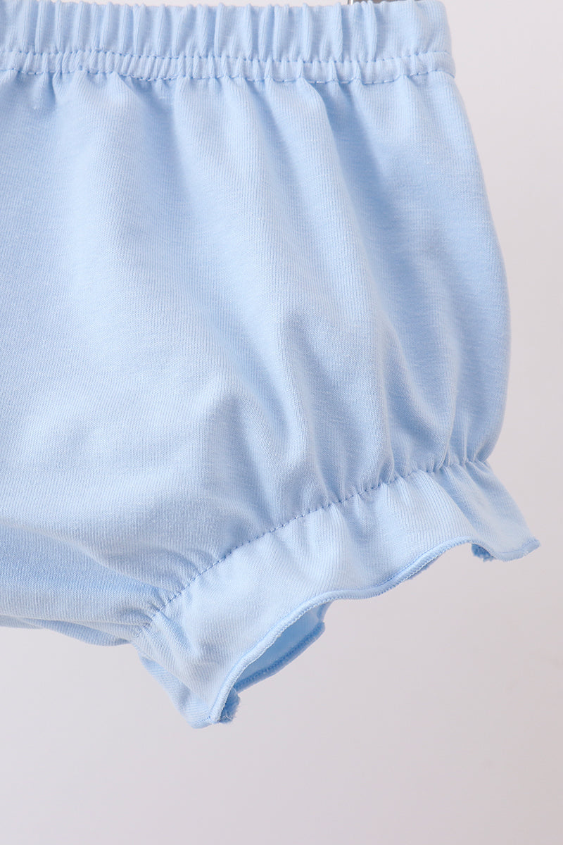Ensemble cache-couche imprimé floral bleu