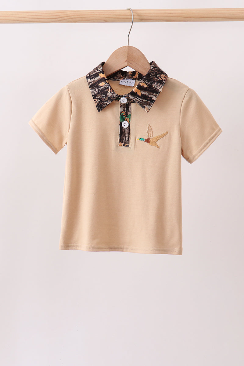 Haut brodé canard camouflage