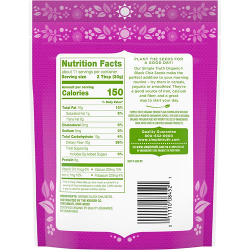 Graines de chia noires biologiques Simple Truth 340 g