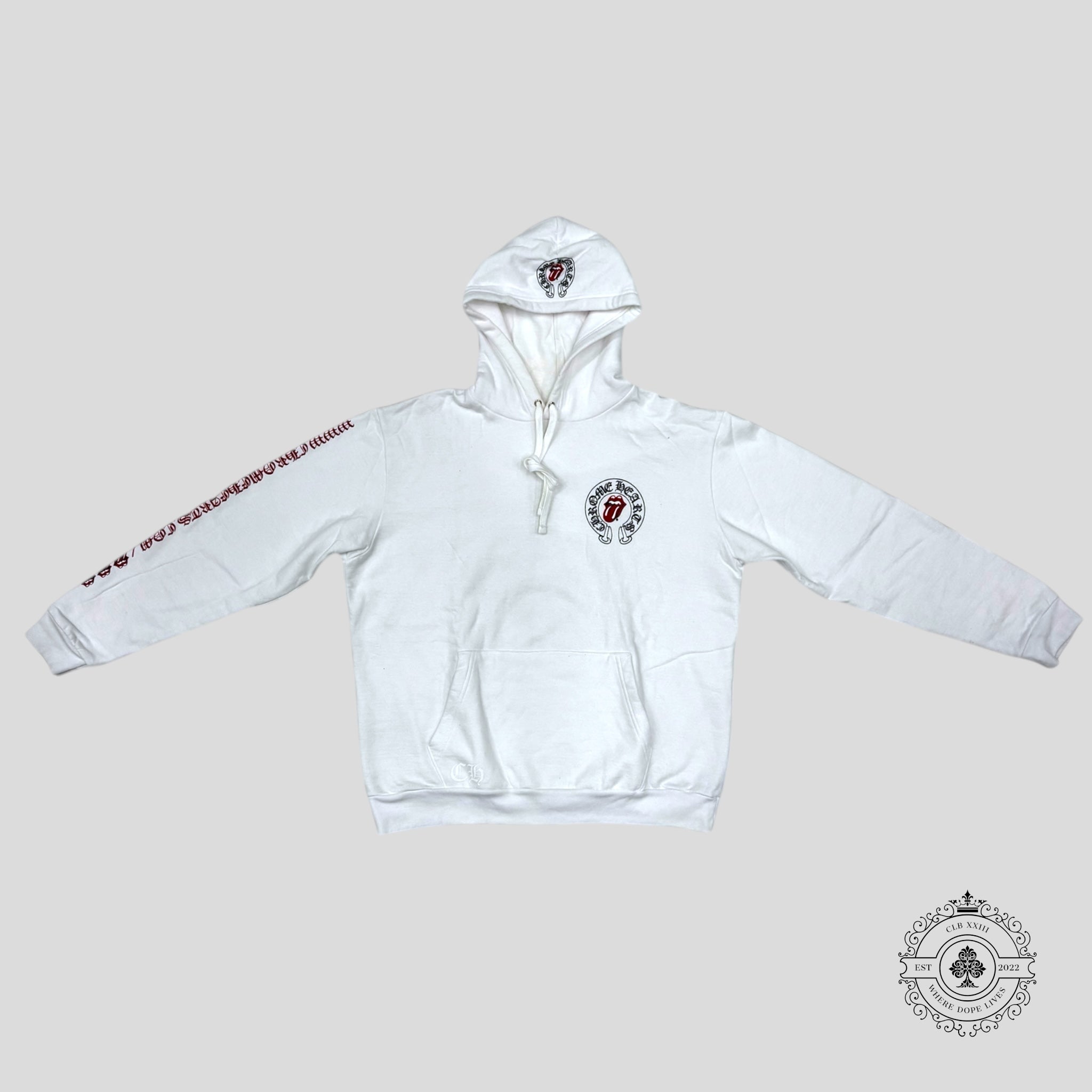 Sweat à capuche Chrome Hearts Rolling Stones blanc