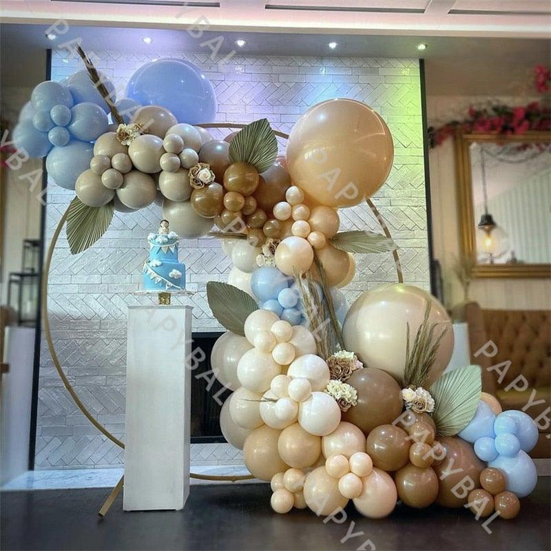 Kit Guirlande Arche Anniversaire 117 Pcs Bleu Or Rose Set Ballons Double Couche Pour Mariage Charmante Décoration De Douche Bébé Fille Ballons D'Anniversaire